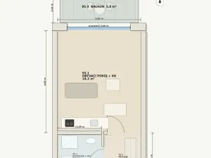 Prodej bytu 1+kk, Praha - Horní Měcholupy, Mantovská, 28 m2