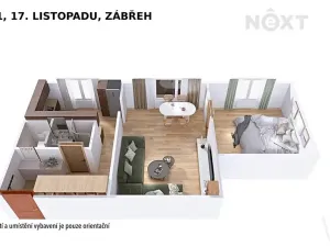 Pronájem bytu 2+1, Zábřeh, 17. listopadu, 51 m2