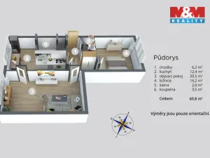 Prodej bytu 2+1, Ústí nad Labem - Severní Terasa, Pod Parkem, 62 m2