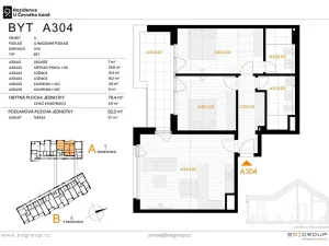 Prodej bytu 3+kk, Praha - Hodkovičky, Modřanská, 82 m2