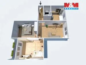 Prodej bytu 3+1, Jirkov, Na Borku, 71 m2
