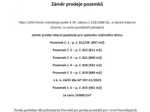 Prodej pozemku pro bydlení, Záříčí, 880 m2