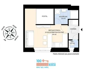 Prodej bytu 1+kk, Praha - Motol, Podhorská, 29 m2