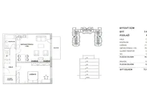 Pronájem bytu 2+kk, Praha - Čakovice, Blachutova, 72 m2