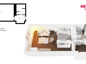 Pronájem bytu 1+kk, Praha - Josefov, Valentinská, 31 m2