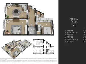 Prodej bytu 3+1, Karlovy Vary, Vítězná, 89 m2