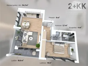 Prodej bytu 2+kk, Praha - Vysočany, Na výběžku, 72 m2