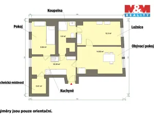 Prodej bytu 3+1, Cheb, Hradební, 56 m2