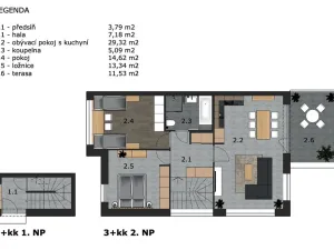 Pronájem bytu 3+kk, Mladá Boleslav - Chrást, 73 m2