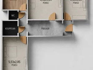 Prodej bytu 3+1, Nový Jičín - Loučka, Na Lani, 76 m2