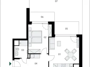 Pronájem bytu 2+kk, Praha - Holešovice, U průhonu, 48 m2