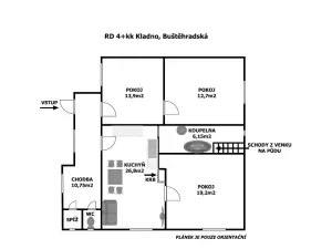 Prodej rodinného domu, Kladno, Buštěhradská, 91 m2