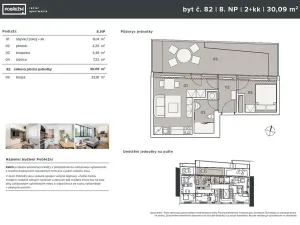 Pronájem bytu 2+kk, Praha - Karlín, Pobřežní, 30 m2
