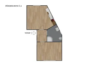 Pronájem bytu 2+kk, Brno - Ivanovice, Černohorská, 48 m2