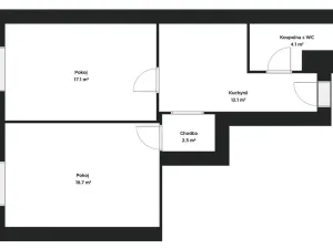 Pronájem bytu 2+1, Brno - Veveří, Bayerova, 54 m2