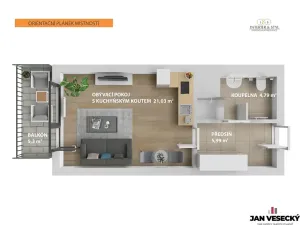 Prodej bytu 1+kk, Plzeň, Železná, 33 m2