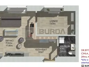 Prodej bytu 2+kk, Neratovice, 30 m2