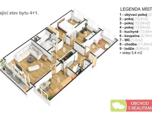 Prodej bytu 4+1, Praha, Hudečkova, 120 m2