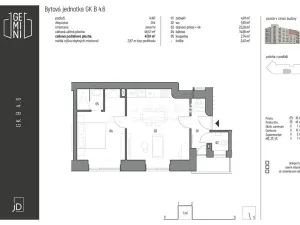 Pronájem bytu 2+kk, Kolín, Zengrova, 47 m2