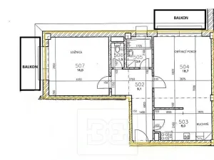Pronájem bytu 2+kk, Kladno, Vojtěcha Lanny, 56 m2