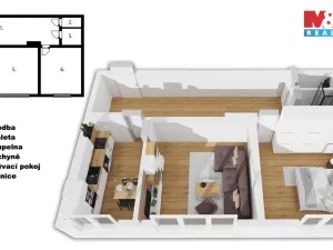 Prodej bytu 2+1, Pardubice - Zelené Předměstí, Čs. armády, 61 m2