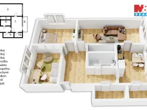 Prodej bytu 3+1, Orlík nad Vltavou - Staré Sedlo, 77 m2