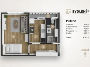 Pronájem bytu 1+1, Teplice, Duchcovská, 37 m2