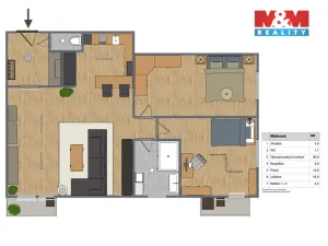 Prodej bytu 3+kk, Chýnov, Slunečný vrch, 80 m2