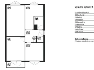 Prodej bytu 3+1, Brno - Komín, Řezáčova, 75 m2