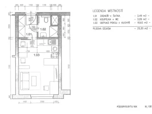 Pronájem bytu 1+kk, Brno, Přadlácká, 25 m2