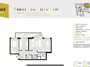 Pronájem bytu 3+kk, Praha, Na pomezí, 87 m2