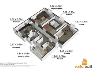 Prodej bytu 3+1, Ústí nad Labem, Balbínova, 104 m2