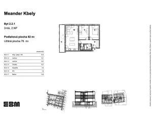 Prodej bytu 3+kk, Praha - Kbely, K Vinoři, 82 m2