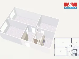 Prodej bytu 3+1, Praha - Malešice, Přistoupimská, 75 m2