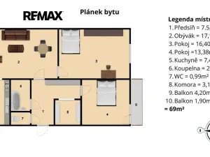 Prodej bytu 3+1, Praha - Vršovice, Gruzínská, 69 m2