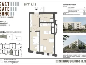 Prodej bytu 2+kk, Brno, Řípská, 48 m2