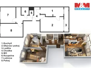 Prodej bytu 3+1, Praha - Stodůlky, Borovanského, 76 m2