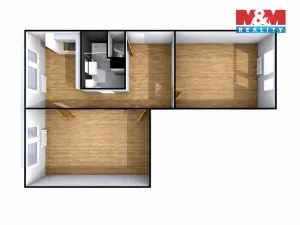 Pronájem bytu 2+1, Chlumec, Ústecká, 61 m2