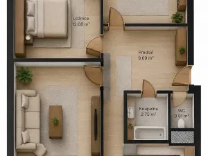 Prodej bytu 3+1, Plzeň, Krašovská, 66 m2