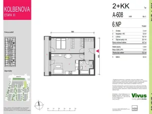 Prodej bytu 2+kk, Praha - Vysočany, Smržových, 53 m2