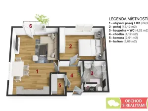 Pronájem bytu 2+kk, Kostelec nad Černými lesy, 48 m2