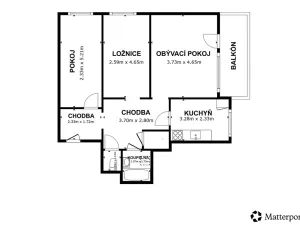 Prodej bytu 3+1, Ústí nad Labem - Krásné Březno, Neštěmická, 74 m2