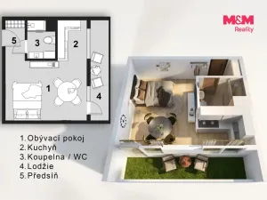 Prodej bytu 1+1, Slaný, Všehlušická, 26 m2
