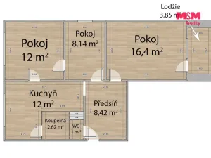 Prodej bytu 3+1, Třemošná, Sídliště, 62 m2