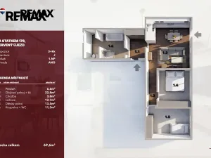 Prodej bytu 3+kk, Červený Újezd, Za Statkem, 68 m2