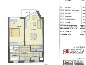 Pronájem bytu 2+kk, Praha - Modřany, Mezi vodami, 57 m2