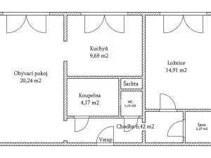 Pronájem bytu 2+1, Brno, Kunštátská, 59 m2