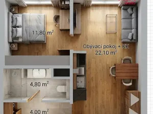 Prodej bytu 2+kk, Česká Třebová, Trávník, 46 m2