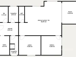 Pronájem rodinného domu, Lužice, 104 m2