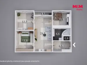 Prodej bytu 3+1, Ústí nad Labem - Severní Terasa, Rabasova, 78 m2